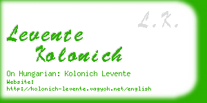 levente kolonich business card